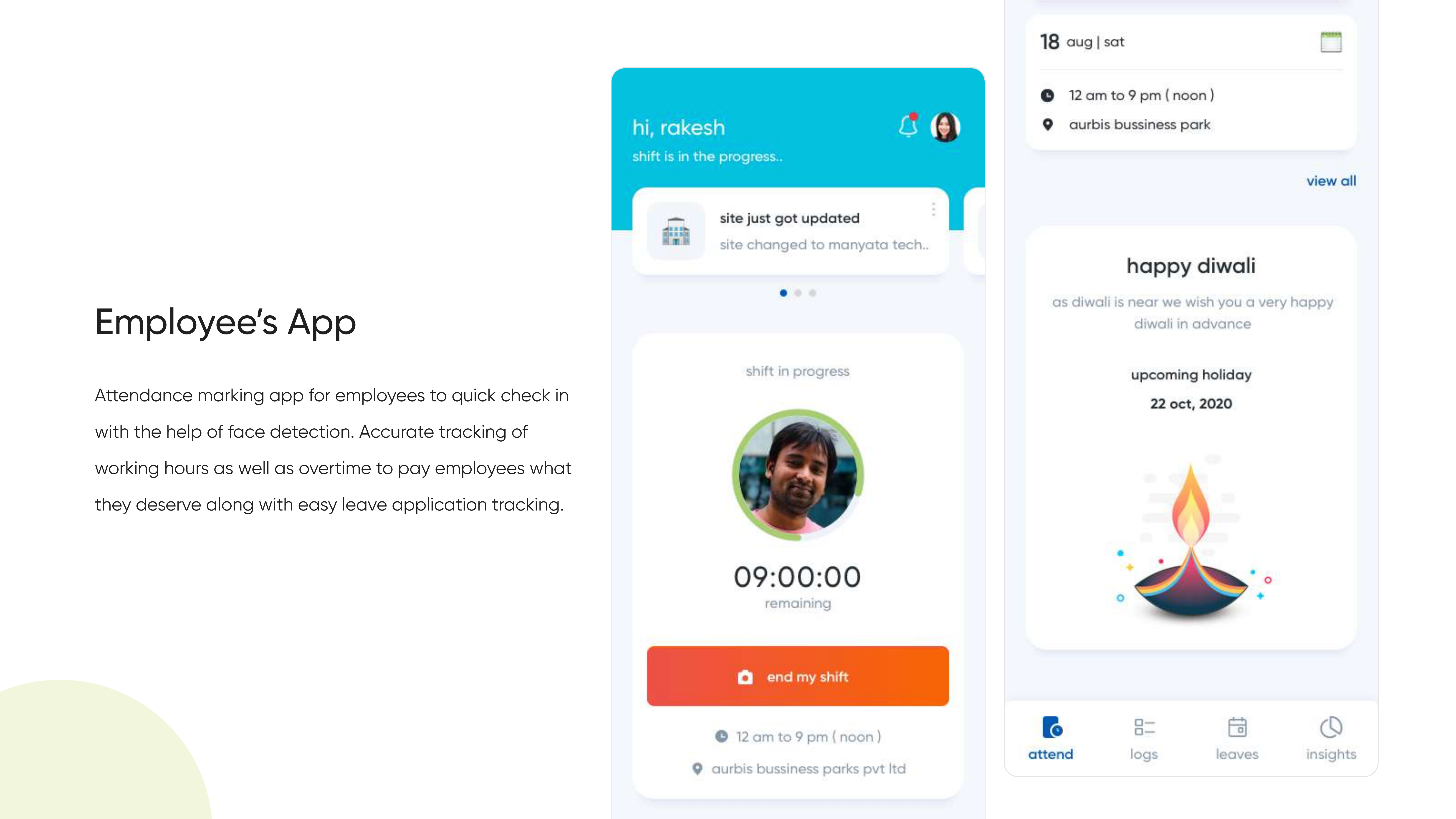BetterPlace - Employee's App, slide 1