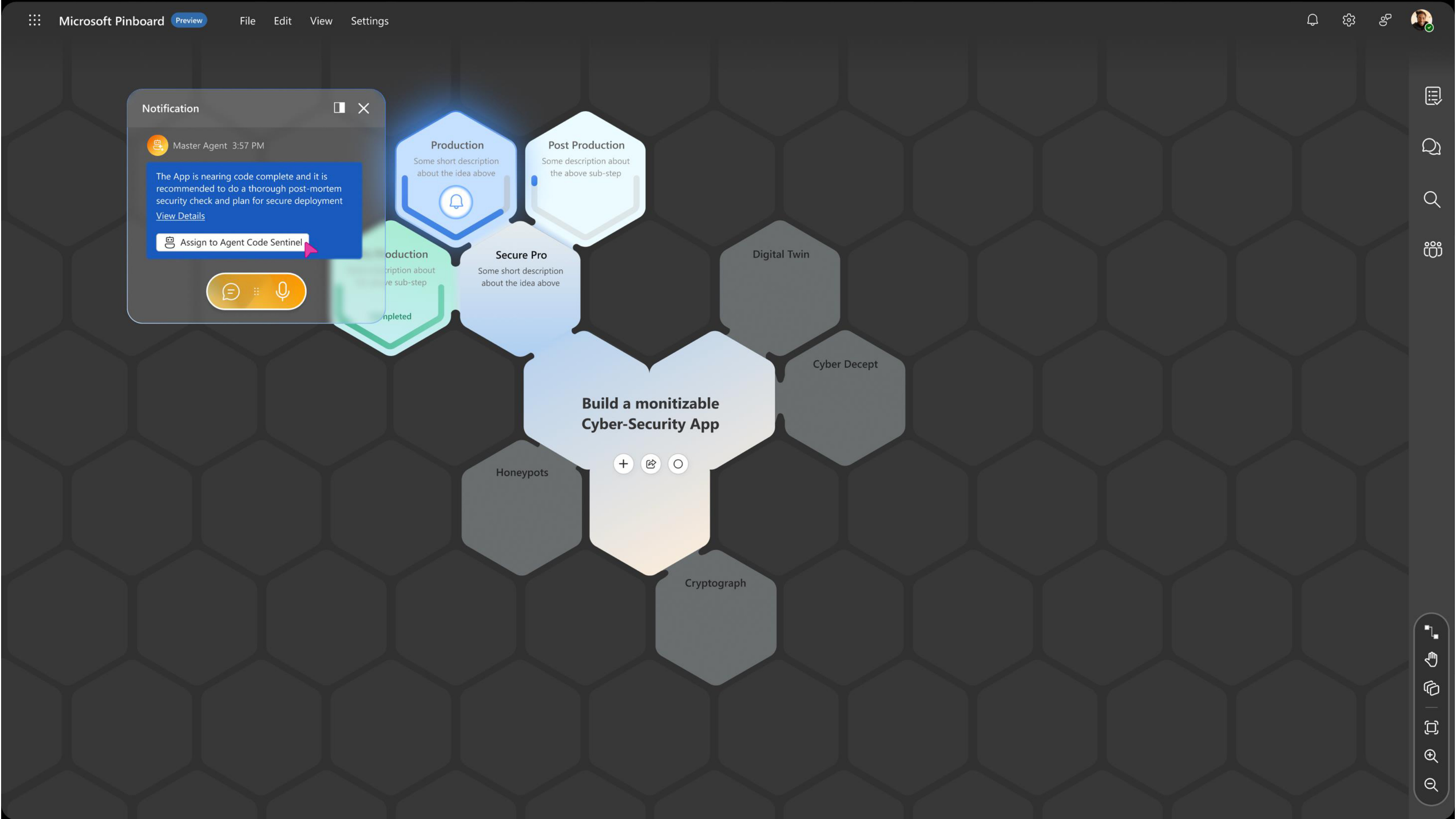 Pinboard driven by Swarm of AI agents, slide 28